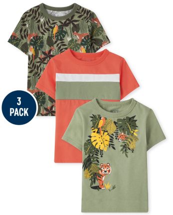 Toddler Boys Jungle Top 3-Pack