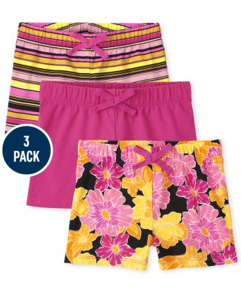 Girls Print Shorts 3-Pack