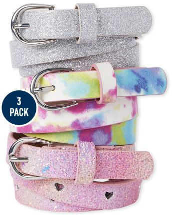 Girls Tie Dye Belt 3-Pack