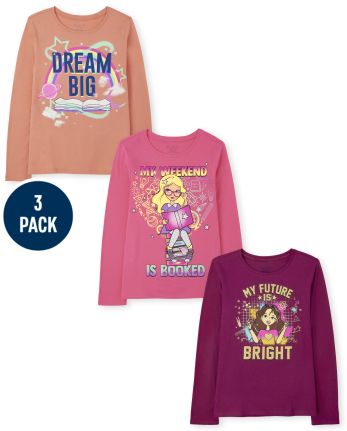 Girls Education Graphic Tee 3-Pack