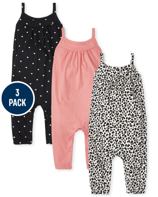 The Childrens Place Baby Girls Leopard 3-Piece Playwear Set