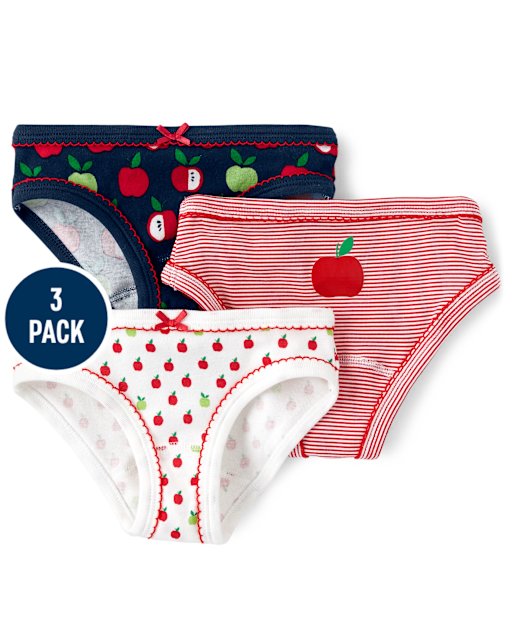 Paquete de 3 ropa interior de manzana para niñas