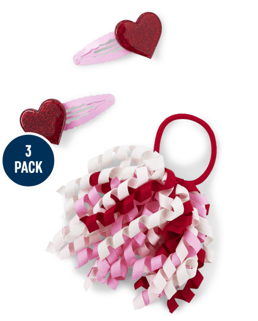 Girls Curly Hair Set - Valentine Cutie