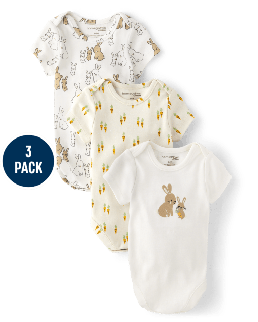 Unisex Baby Bunny Bodysuit 3-Pack - Homegrown by Gymboree