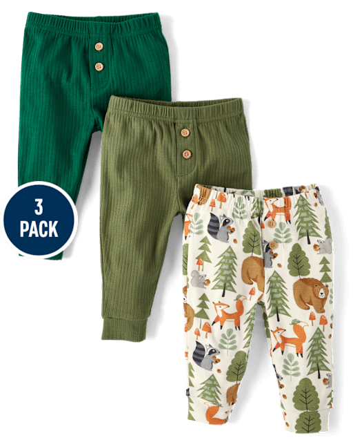 Baby Boys Animal Pants 3-Pack - Homegrown by Gymboree