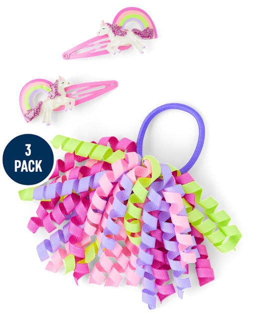 Girls 3-Piece Hair Set - Dino Friends