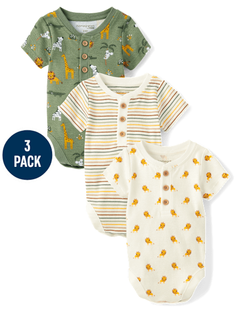 Baby Boys Animal Bodysuit 3-Pack - Homegrown by Gymboree