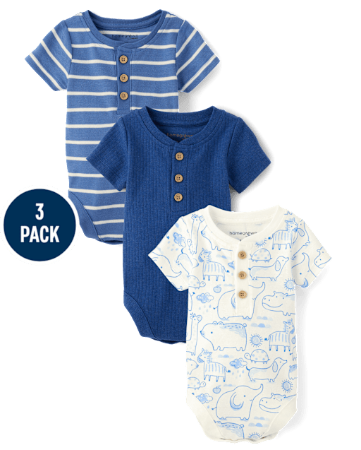 Baby Boys Animal Bodysuit 3-Pack - Homegrown by Gymboree