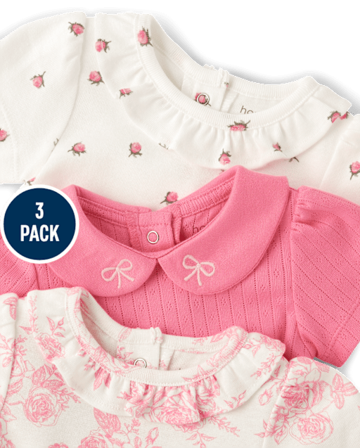 Baby Girls Floral Bodysuit 3-Pack - view 2