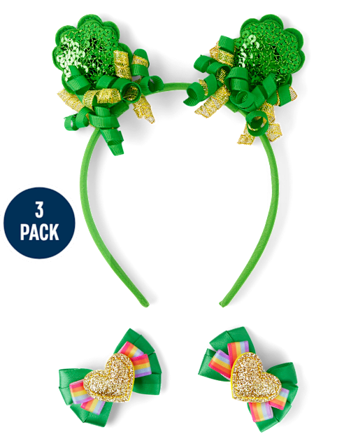 Girls 3-Piece Hair Set - Little Leprechaun