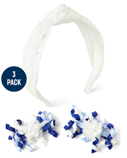Girls 3-Piece Hair Set - Blue Belle