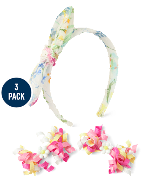 Girls 3-Piece Hair Set - Garden Party