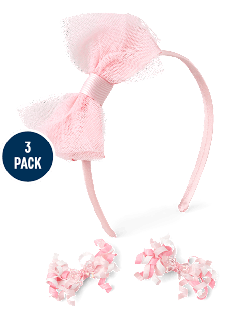 Girls 3-Piece Hair Set - Blushing Blooms