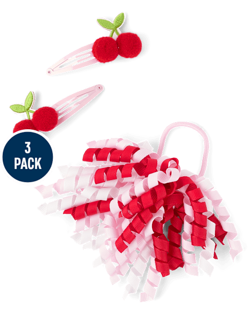 Girls Cherry 3-Piece Hair Set - Sweet Summer