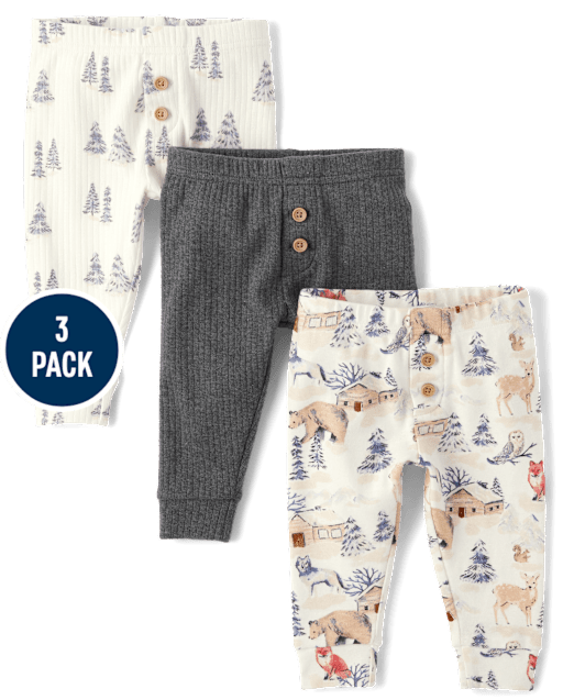 Baby Boys Forest Pants 3-Pack - Homegrown by Gymboree
