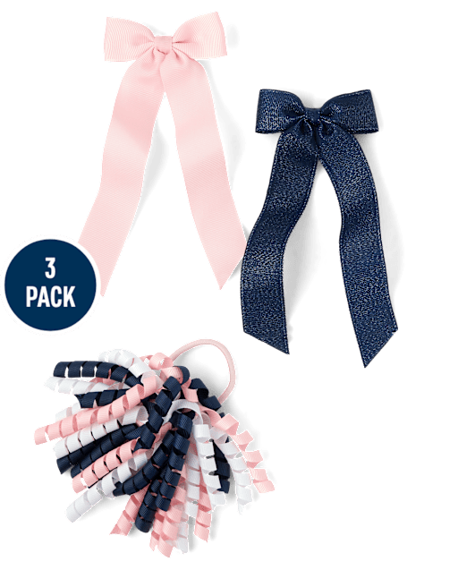 Girls Bow 3-Piece Hair Set - Campus Cuties