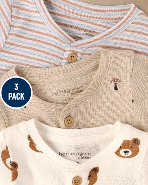 Lot de 3 bodies Henley Bébé Ours - lbl_product_image_view_2