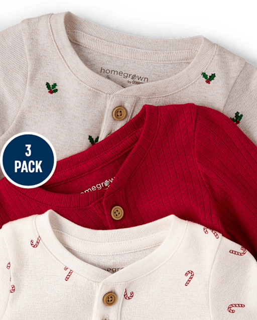 Lot de 3 bodies Henley pour bébé, parfaits pour les fêtes - lbl_product_image_view_2