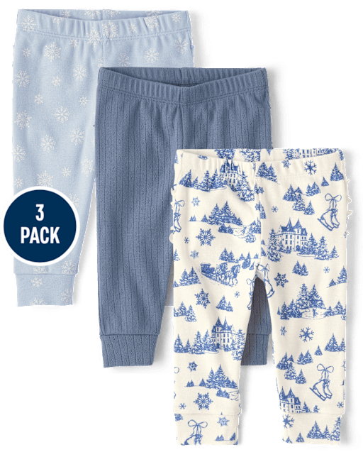 Baby Girls Snowflake Ruffle Leggings 3-Pack - Homegrown by Gymboree