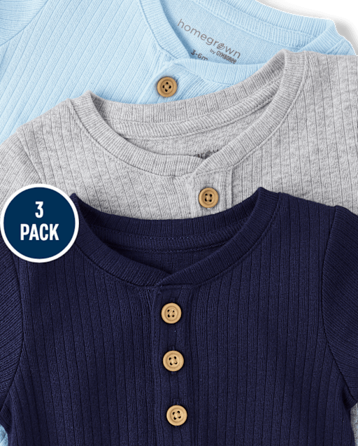Baby Boys Marled Henley Bodysuit 3-Pack - lbl_product_image_view_2