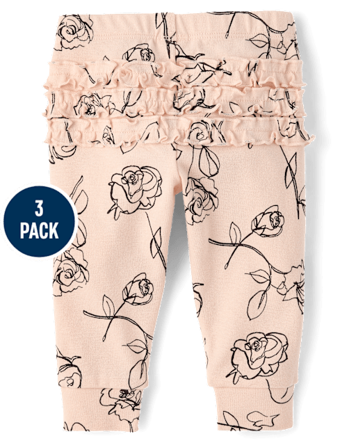 Lot de 3 leggings à volants roses pour bébés filles - lbl_product_image_view_2