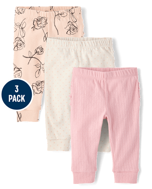 Baby Girls Rose Ruffle Leggings 3-Pack - Homegrown By Gymboree