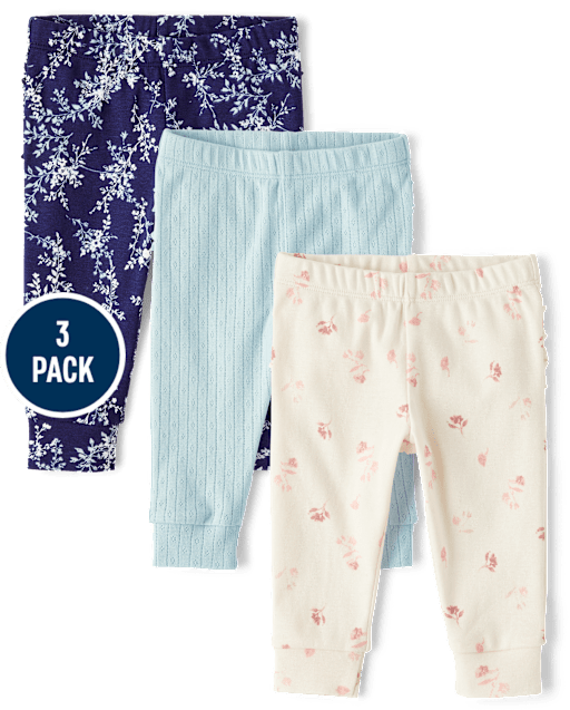 Girls Floral Ruffle Leggings 3-Pack - Homegrown by Gymboree