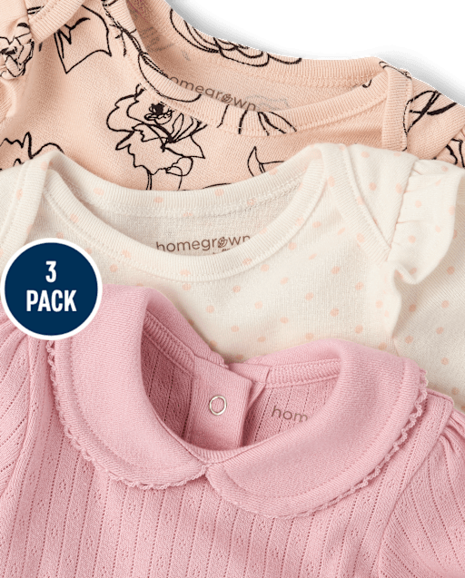 Lot de 3 bodies roses pour bébés filles - lbl_product_image_view_2