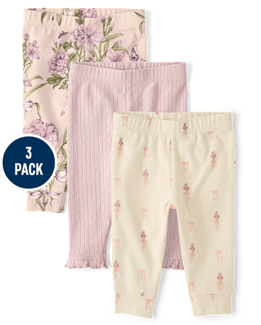 Baby Girls Floral Ruffle Leggings 3-Pack - lbl_product_image_view_1