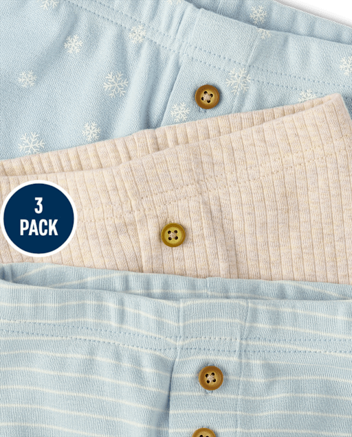 Baby Boys Snowflake Pants 3-Pack - view 2