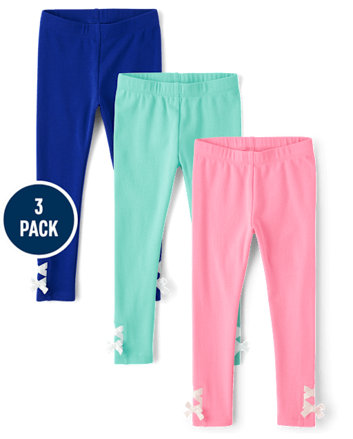 Girls Lace Up Leggings 3-Pack - Little Essentials