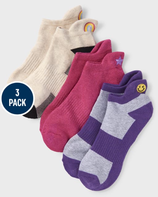 Paquete de 3 calcetines tobilleros con íconos para niñas Tween
