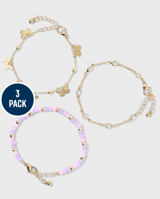 Tween Girls Butterfly Bracelet 3-Pack