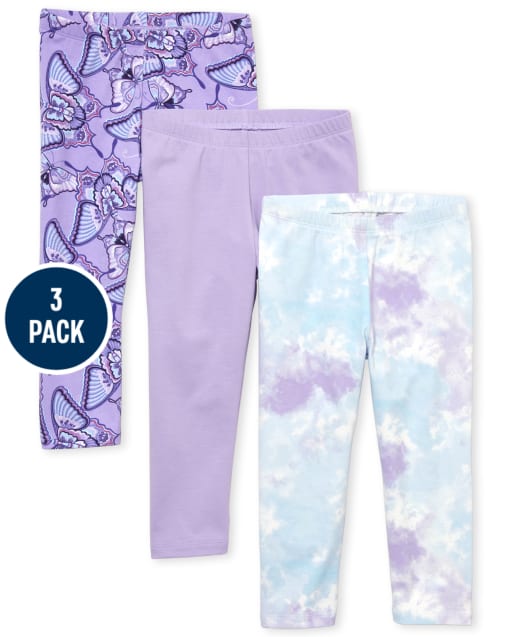 Girls Print Capri Leggings 3-Pack