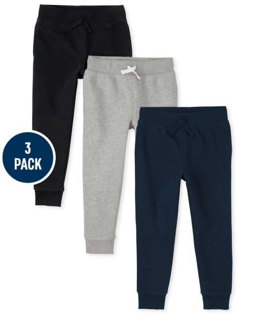 Boys Uniform Active Fleece Jogger Pants 3-Pack