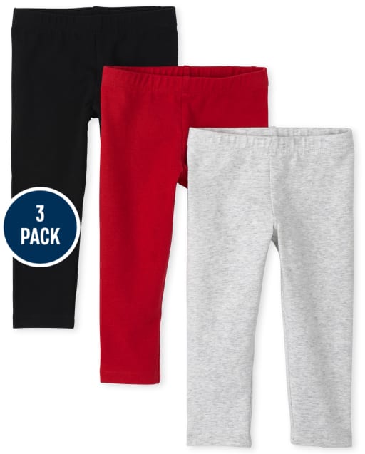 Lot de 3 leggings pour petites filles