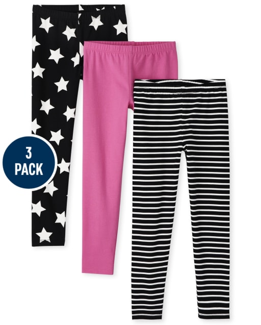 Girls Print Leggings 3-Pack