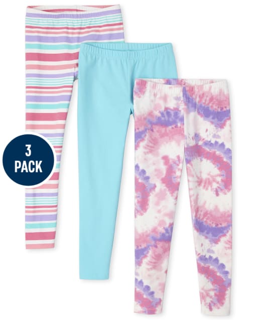 Girls Print Leggings 3-Pack