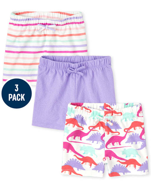 Toddler Girls Print Shorts 3-Pack