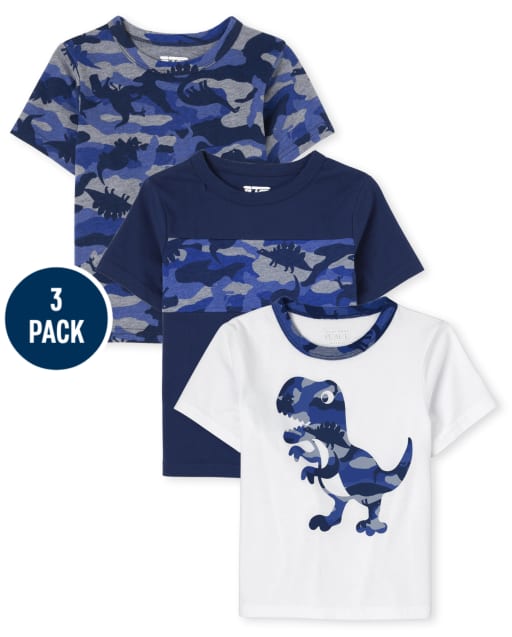 Lot de 3 hauts dinosaures pour bébés et tout-petits garçons