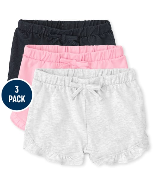 Baby Girls Ruffle Shorts 3-Pack