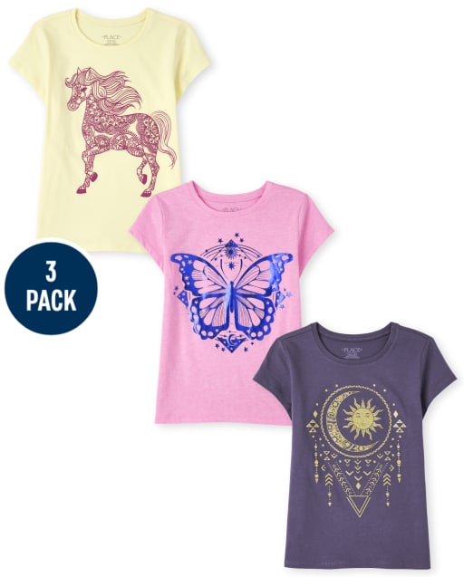 Girls Animals Graphic Tee 3-Pack