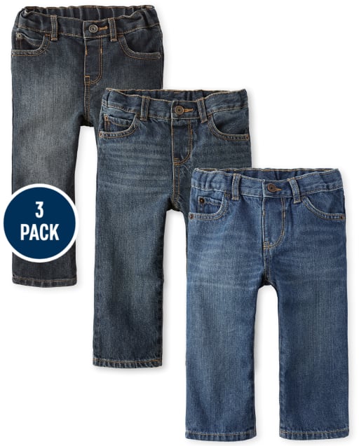 Baby And Toddler Boys Basic Straight Jeans 3-Pack