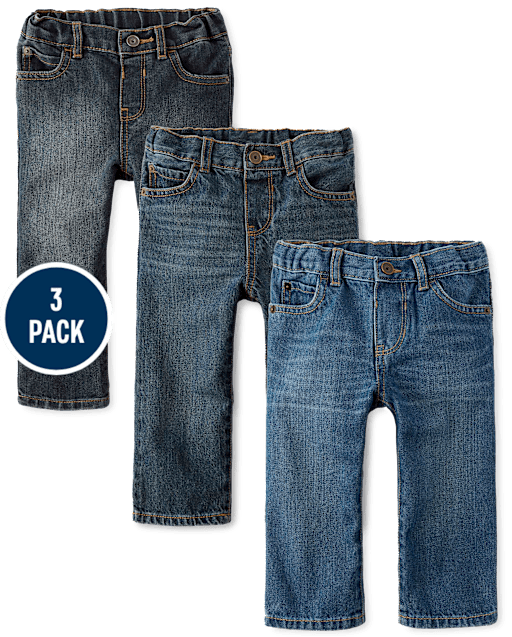 Baby And Toddler Boys Straight Jeans 3-Pack