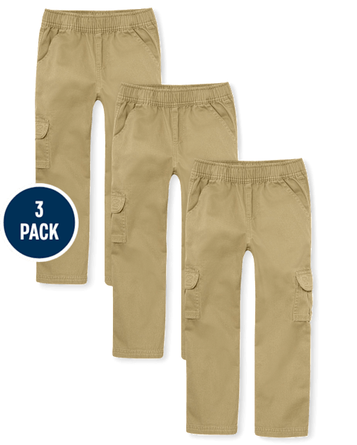 Pantalón cargo sin cierre 3-Pack para niño