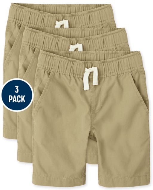Boys Uniform Pull On Jogger Shorts 3-Pack