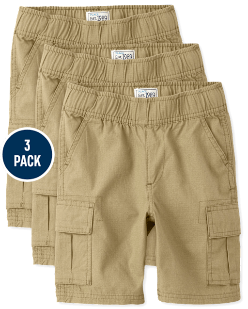 Boys Pull On Cargo Shorts 3-Pack