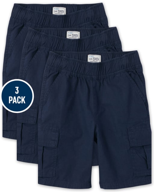 Boys Pull On Cargo Shorts 3-Pack
