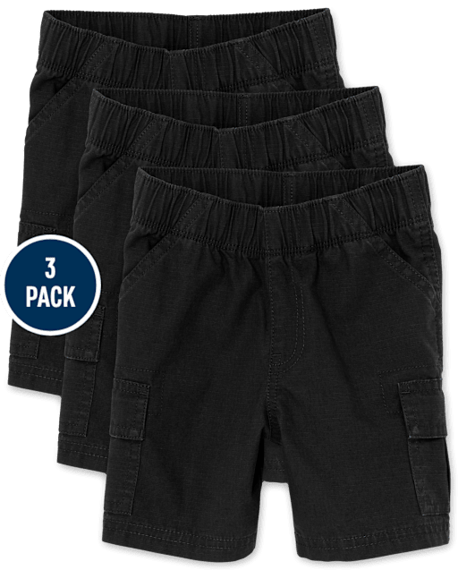 Baby And Toddler Boys Pull On Cargo Shorts 3-Pack