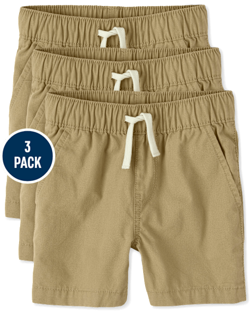 Baby And Toddler Boys Pull On Jogger Shorts 3-Pack